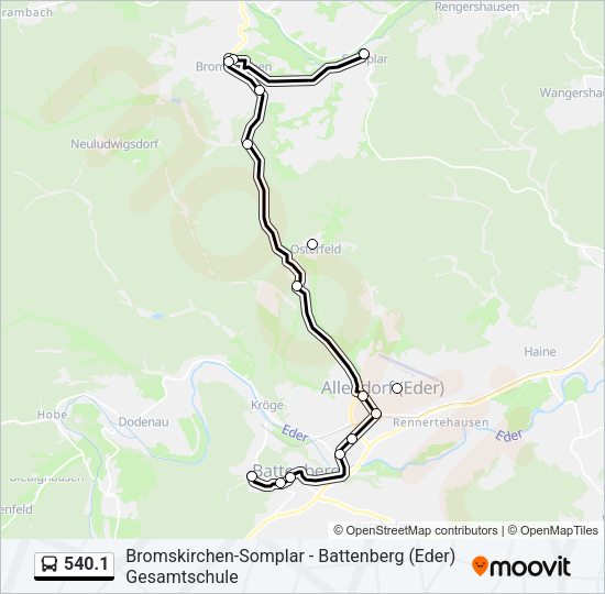 540.1 Bus Line Map