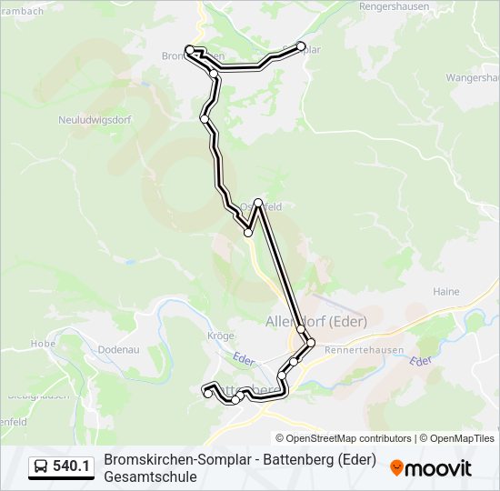 540.1 Bus Line Map