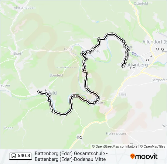 540.3 Bus Line Map