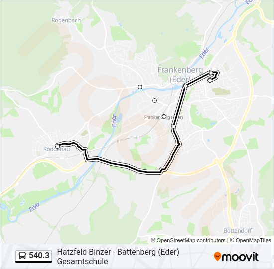 Автобус 540.3: карта маршрута