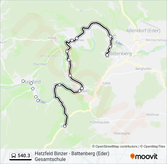 540.3 Bus Line Map
