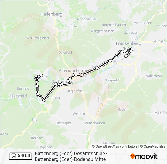 540.3 Bus Line Map