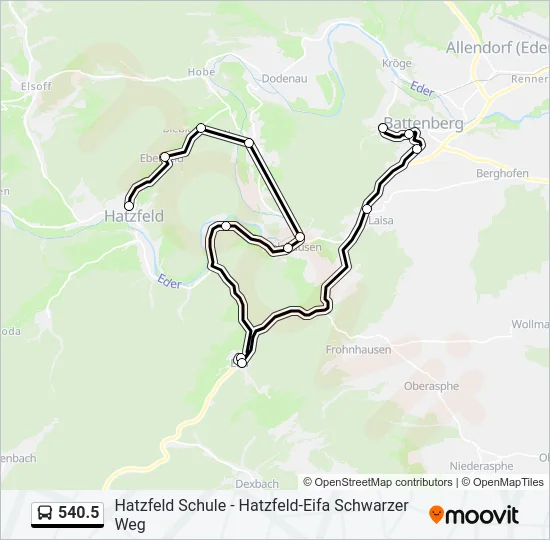 540.5 Bus Line Map