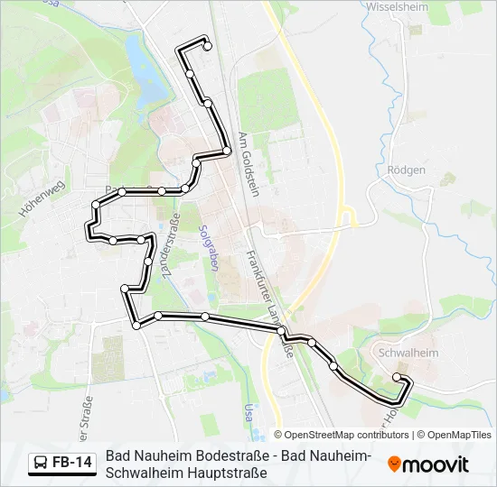 FB-14 Bus Line Map