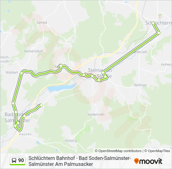 Автобус 90: карта маршрута