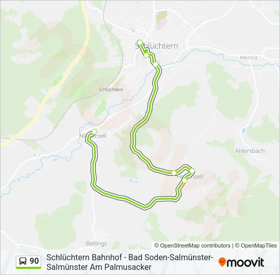 90 Bus Line Map