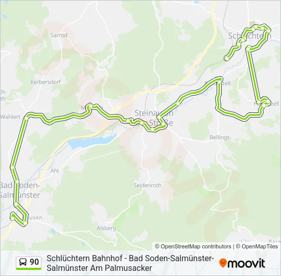 90 Bus Line Map
