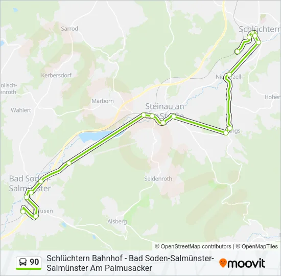 90 Bus Line Map