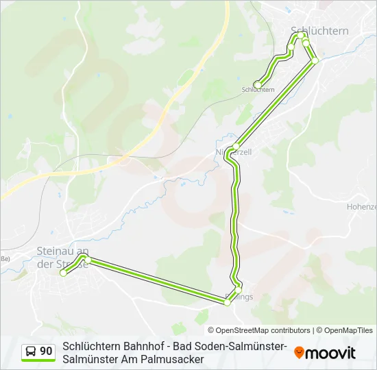 90 Bus Line Map
