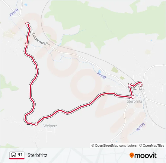 91 Bus Line Map