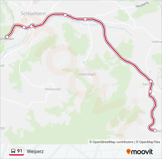 91 Bus Line Map