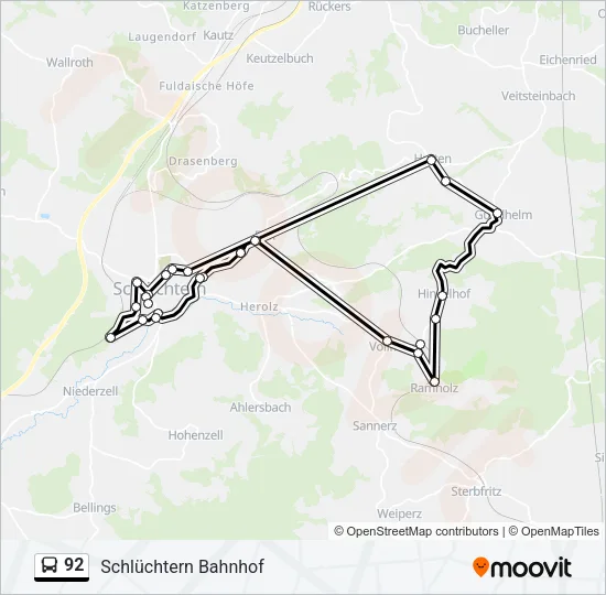 92 Bus Line Map