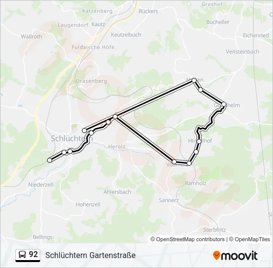 92 Bus Line Map