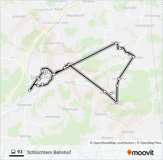93 Bus Line Map
