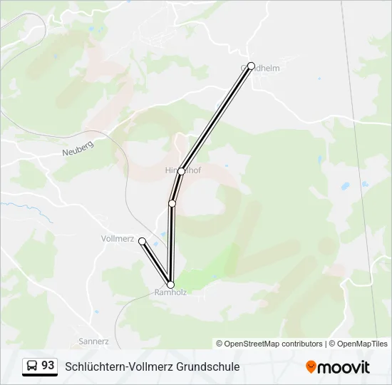 93 Bus Line Map