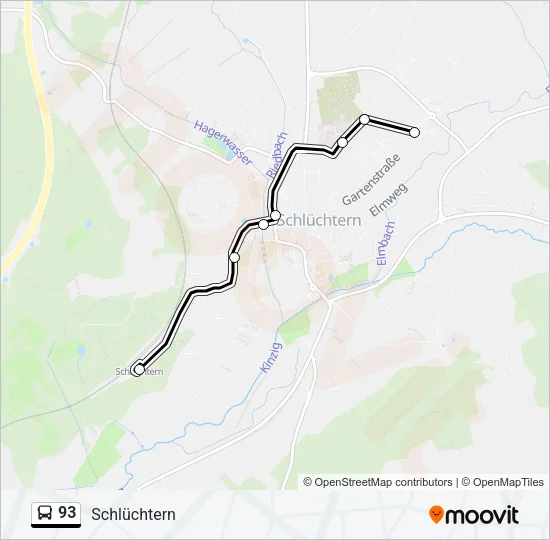 93 Bus Line Map
