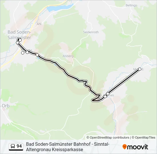 94 Bus Line Map