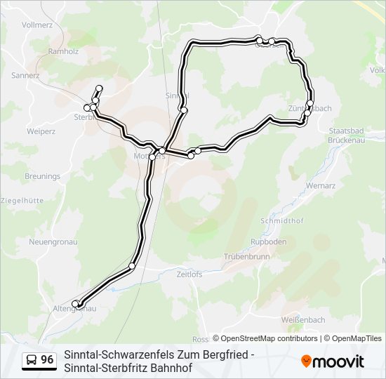 96 Bus Line Map