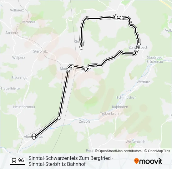 96 Bus Line Map