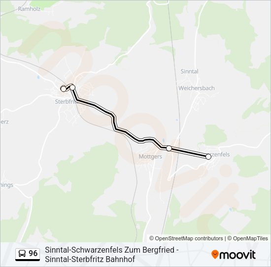 96 Bus Line Map