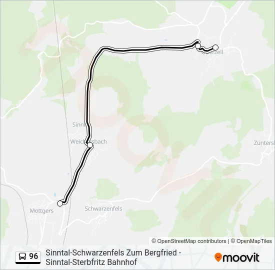 96 Bus Line Map