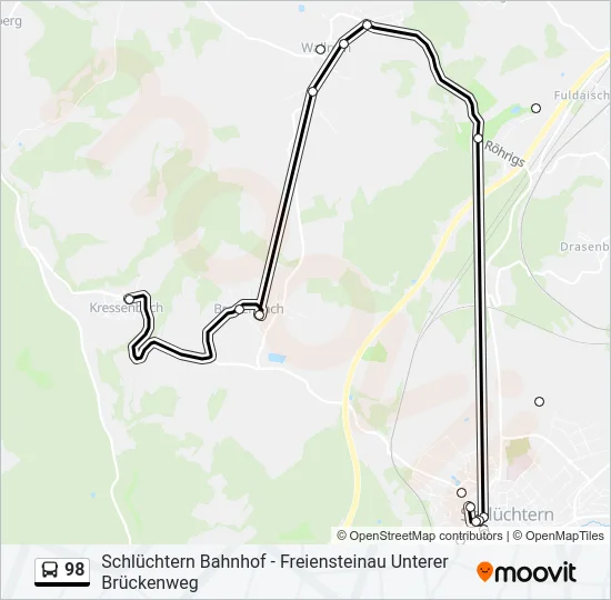 Автобус 98: карта маршрута