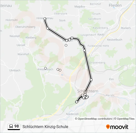 98 Bus Line Map