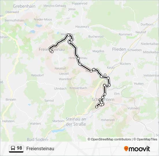 98 Bus Line Map