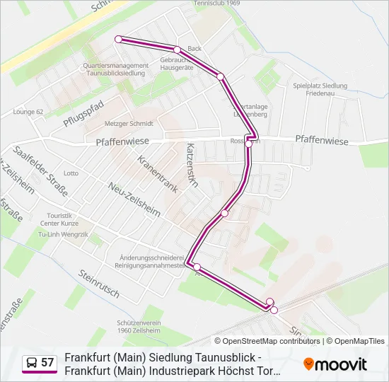 57 Bus Line Map