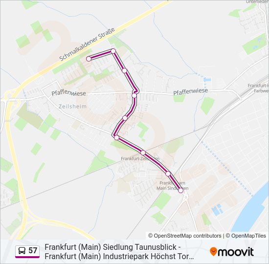 57 Bus Line Map