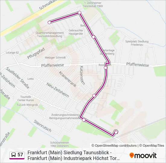 57 Bus Line Map