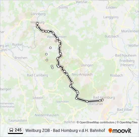 245 Bus Line Map