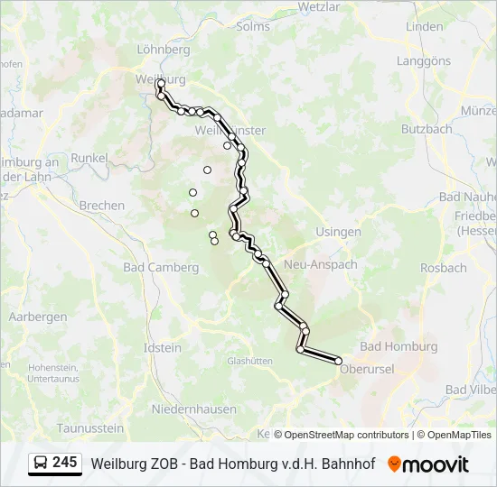 245 Bus Line Map