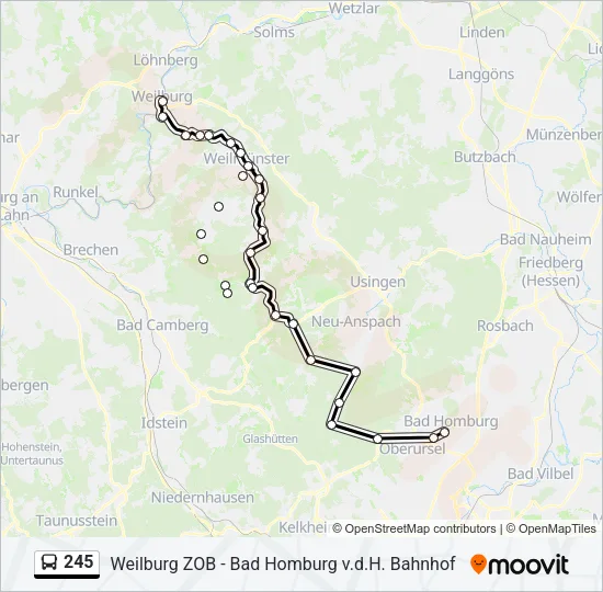 245 Bus Line Map
