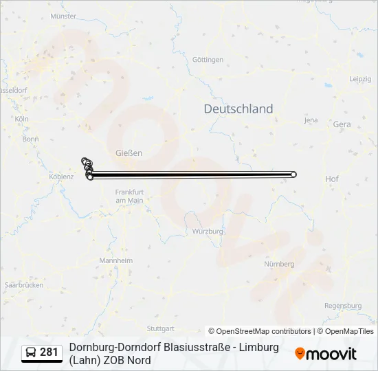 281 Bus Line Map