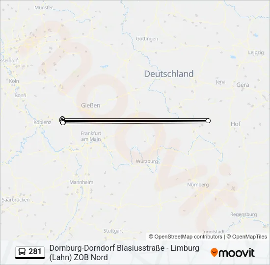 281 Bus Line Map