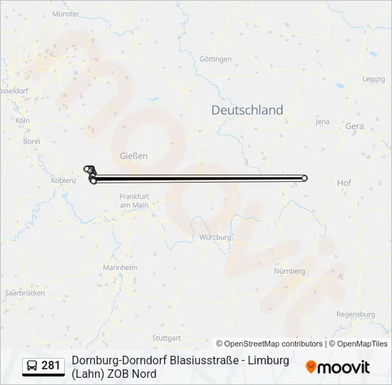 281 Bus Line Map