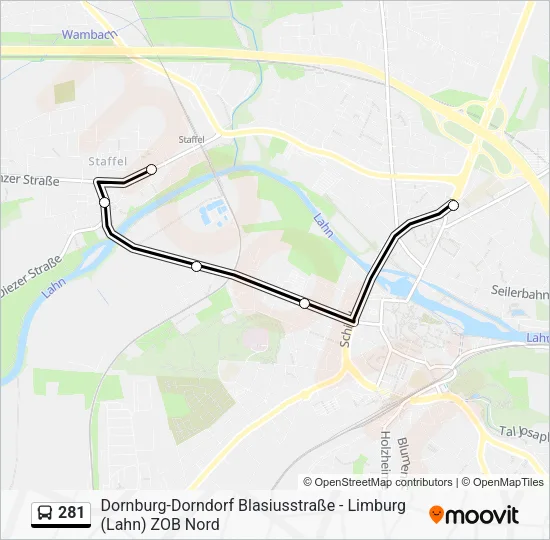 281 Bus Line Map