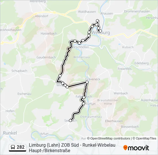 282 Bus Line Map