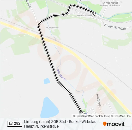 282 Bus Line Map