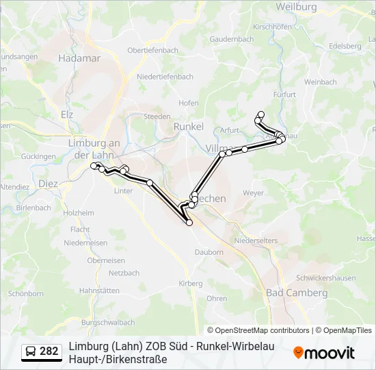 282 Bus Line Map