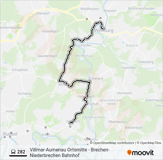 282 Bus Line Map