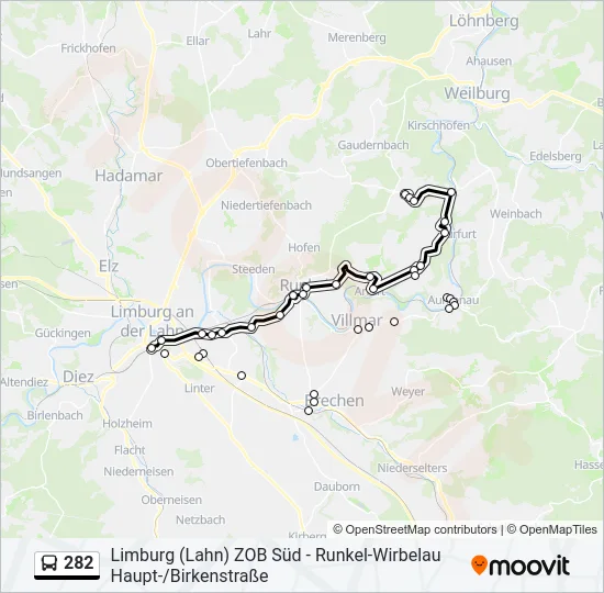 282 Bus Line Map