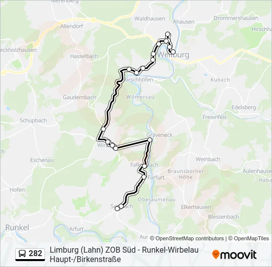 282 Bus Line Map