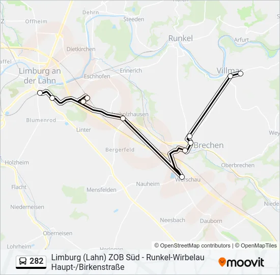 282 Bus Line Map