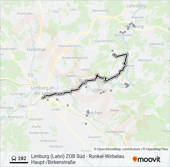 282 Bus Line Map