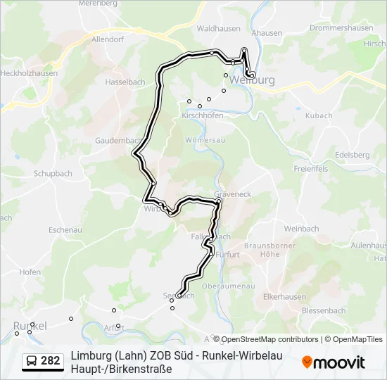 282 Bus Line Map