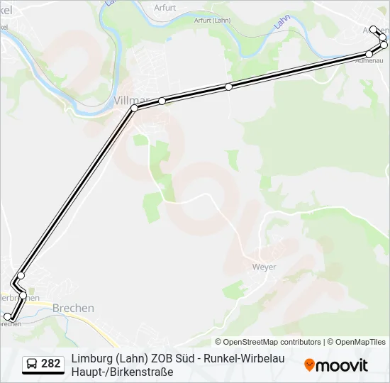 282 Bus Line Map