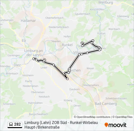 282 Bus Line Map