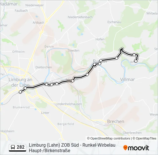 282 Bus Line Map